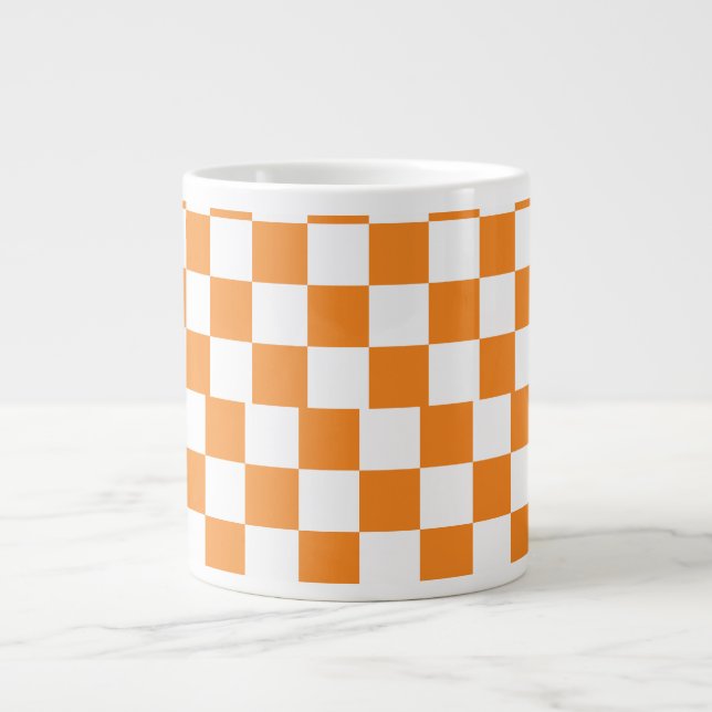 Chequered jumbo coffee mug (Front)
