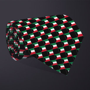 Chequered Kuwait Flag Pattern Tie