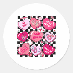 Chequered Labour And Deliver Oh By1 Classic Round Sticker