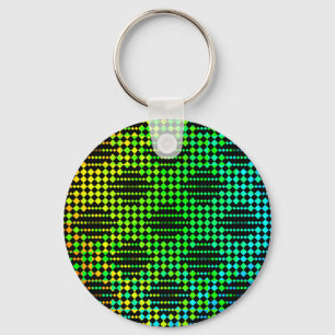 Chequered Lattice Fence by Kenneth Yoncich Key Ring