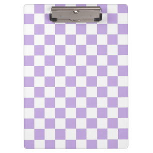Chequered Lavender and White Clipboard