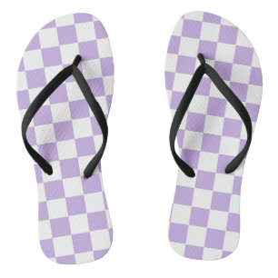 Chequered Lavender and White Jandals