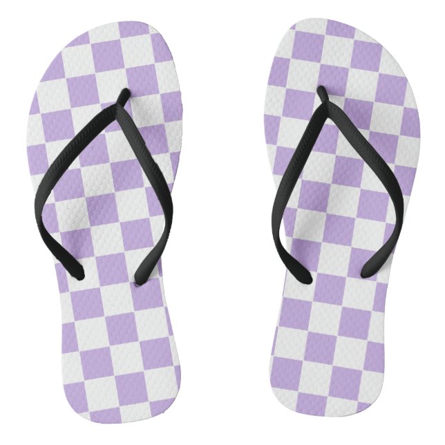 Chequered Lavender and White Jandals (Footbed)