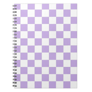 Chequered Lavender and White Notebook