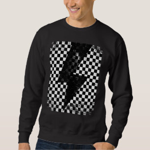 Chequered Lightning Bolt Thunder Chequerboard Grap Sweatshirt