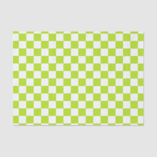 Chequered Lime Green and White Tissue Paper