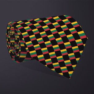 Chequered Lithuania Flag Pattern  Tie