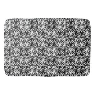 Chequered Love in Black and White  Bath Mat