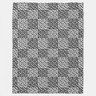 Chequered Love in Black and White  Fleece Blanket