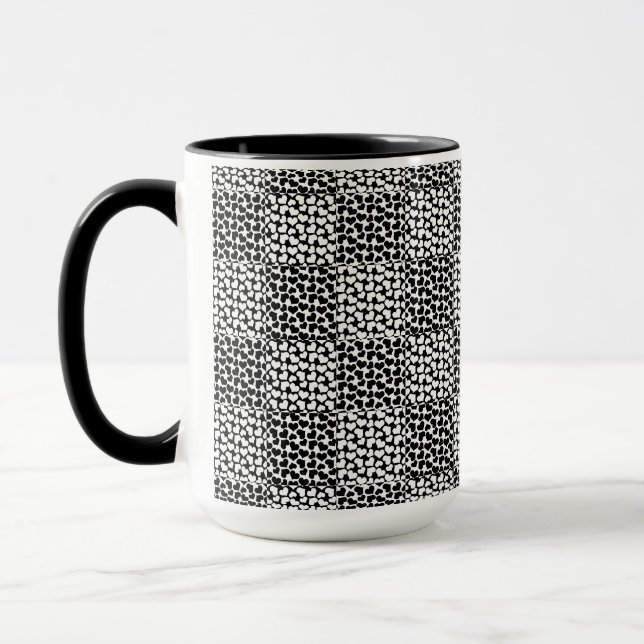 Chequered Love in Black and White  Mug (Left)