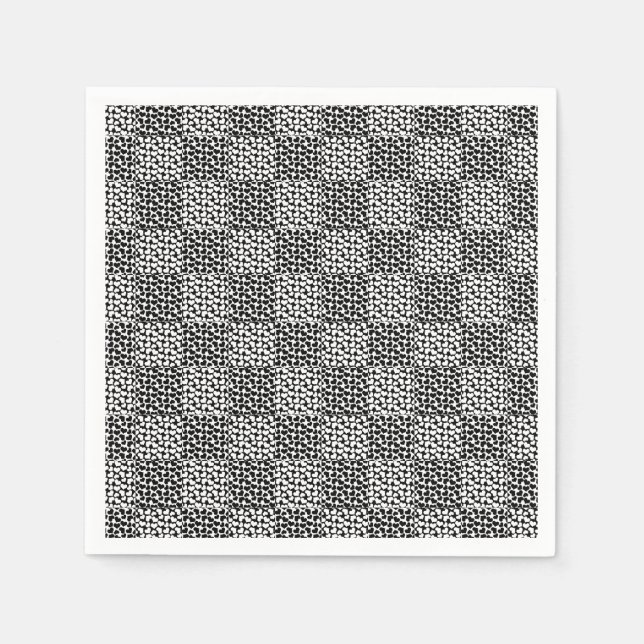 Chequered Love in Black and White  Napkin (Front)
