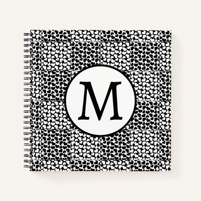 Chequered Love in Black and White  Notebook (Front)