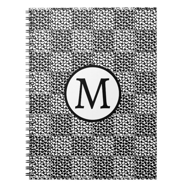 Chequered Love in Black and White  Notebook (Front)