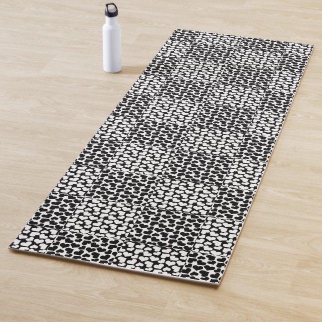 Chequered Love in Black and White  Yoga Mat (In Situ)