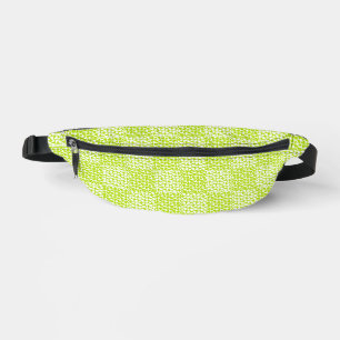 Chequered Love in Lime Green and White Bum Bags