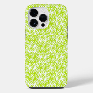 Chequered Love in Lime Green and White iPhone 14 Pro Max Case