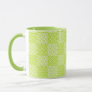 Chequered Love in Lime Green and White Mug