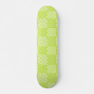 Chequered Love in Lime Green and White Skateboard