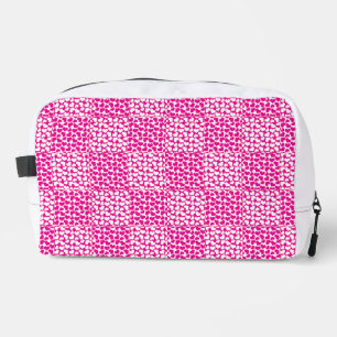 Chequered Love in Magenta and White Dopp Kit
