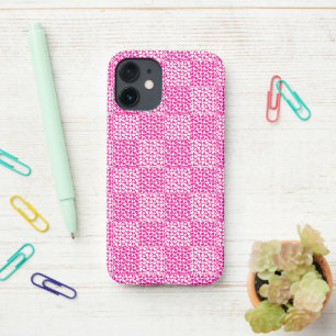 Chequered Love in Magenta and White iPhone 12 Mini Case
