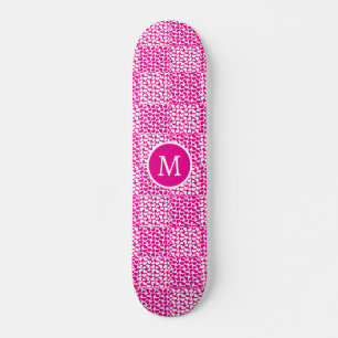 Chequered Love in Magenta and White Monogram Skateboard