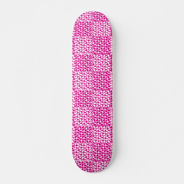 Chequered Love in Magenta and White Skateboard (Front)