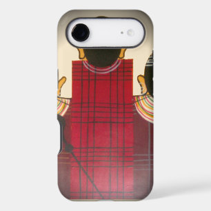 Chequered Maasai Family Portrait Abstract Herita