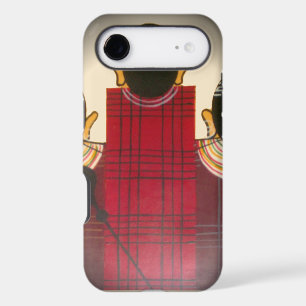Chequered Maasai Family Portrait Abstract Herita