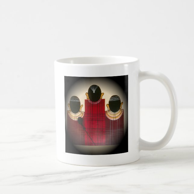 Chequered Maasai Family Portrait Coffee Mug (Right)