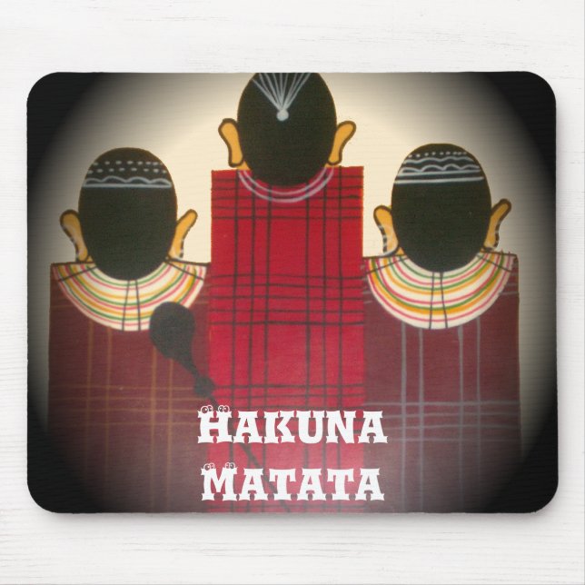 Chequered Maasai Family Portrait Mouse Pad (Front)
