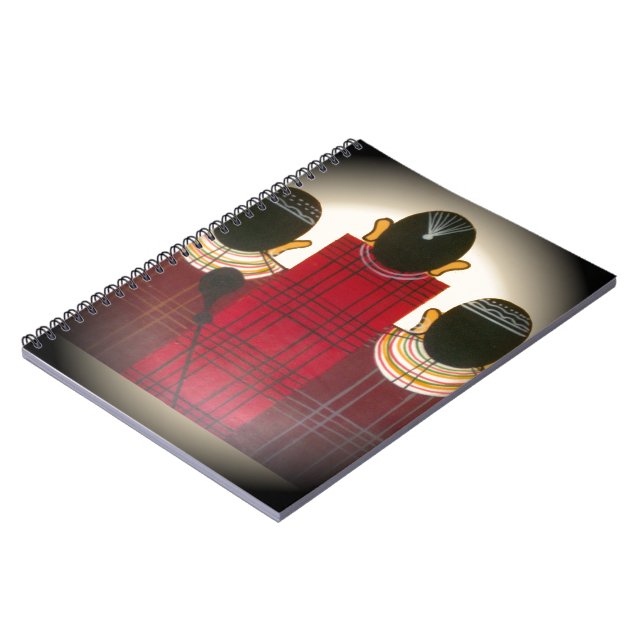 Chequered Maasai Family Portrait Spiral Notebook (Left Side)