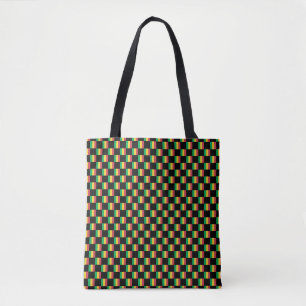 Chequered Mali Flag Pattern Tote Bag