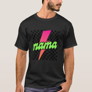 Chequered Mama Bolt Lightning Mother s Day Mum Lif T-Shirt