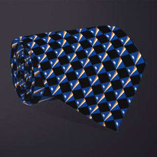 Chequered Marshall Islands Flag Pattern Tie
