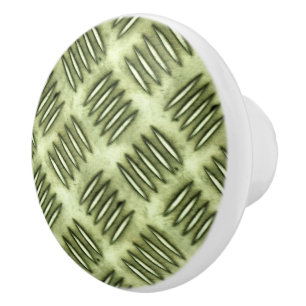 Chequered Metal Stainless Steel Flooring Texture Ceramic Knob
