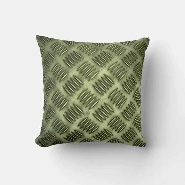 Chequered Metal Stainless Steel Flooring Texture Cushion (Front)