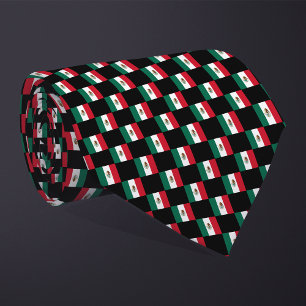 Chequered Mexico Flag Pattern  Tie
