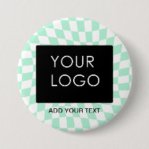 Chequered Mint Customisable Business Add Logo     