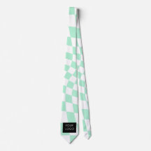 Chequered Mint Customisable Business Add Logo   