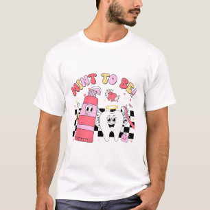 Chequered Mint To Be Dentist Men Women Valentine D T-Shirt