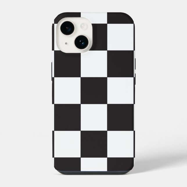 Chequered Mod Black and White Pattern iPhone Case (Back)