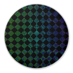 Chequered Moire by Kenneth Yoncich Ceramic Knob