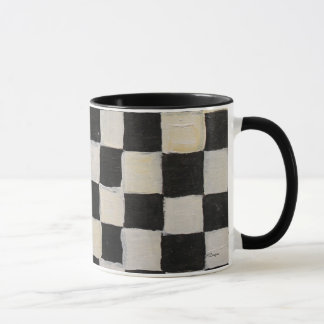 Chequered Mug  Black and White