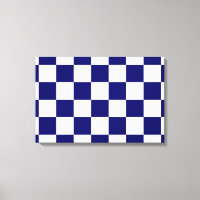 Chequered Navy and White