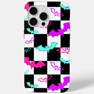 Chequered Neon Bats iPhone 15 Pro Max Case