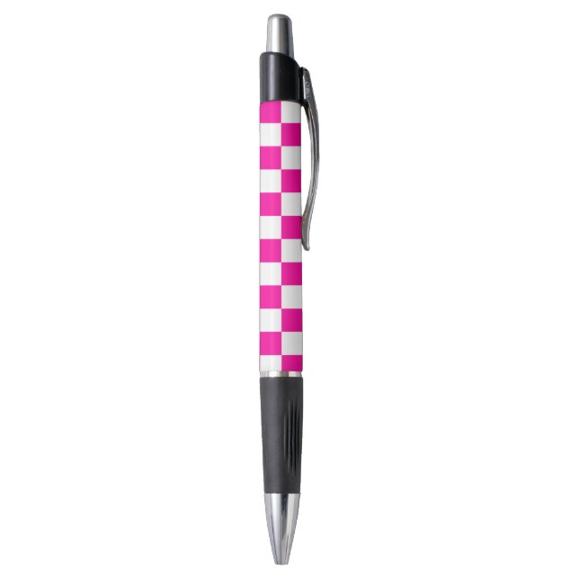Chequered Neon Pink and White  (Bottom (Vertical))
