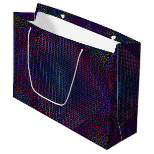 Chequered Net pattern 01 Black BG Large Gift Bag