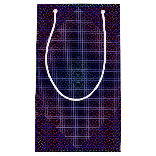 Chequered Net pattern 01 Black BG Small Gift Bag (Front)