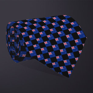 Chequered New Zealand Flag Pattern  Tie