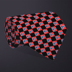 Chequered Norway Flag Pattern Tie